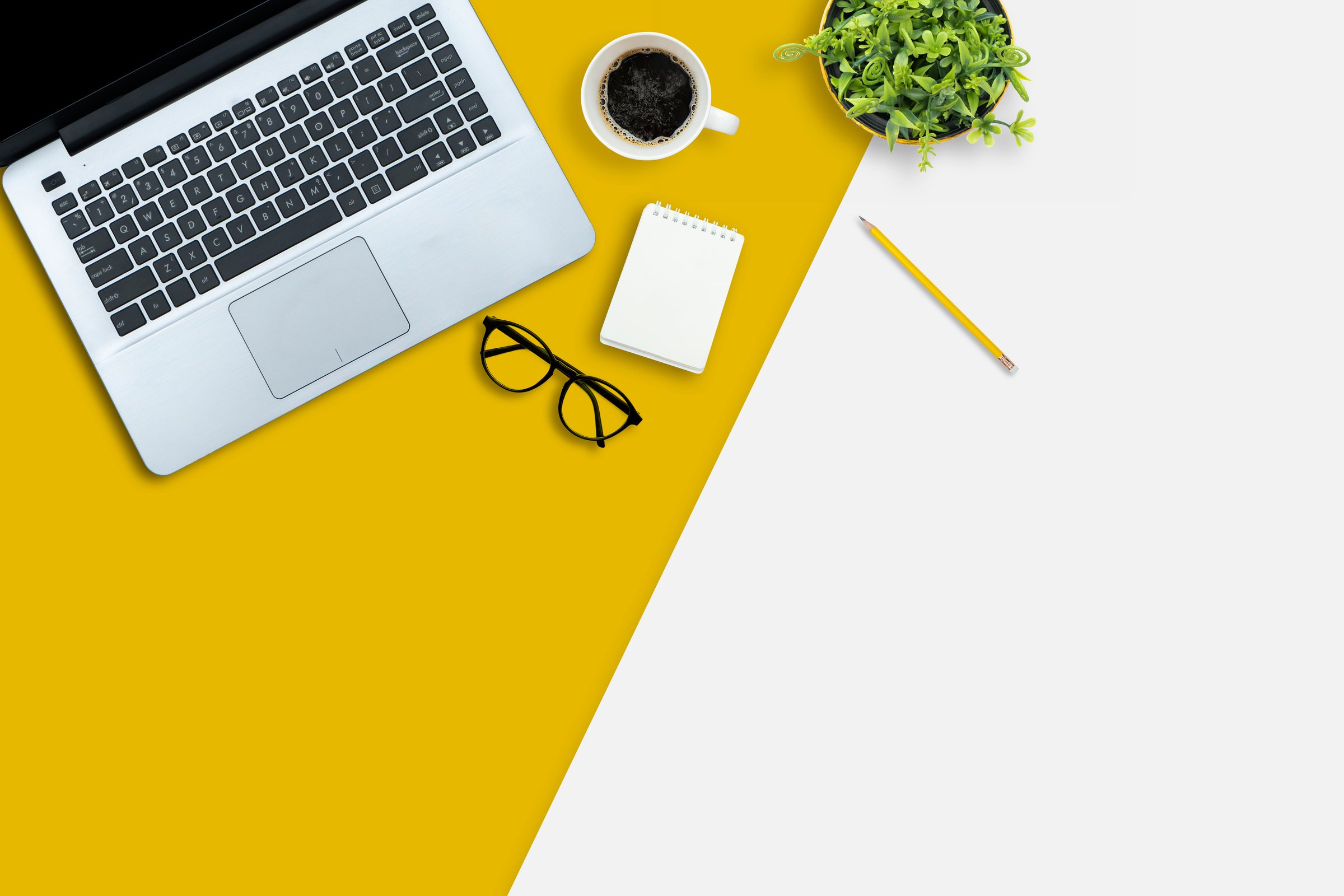 White and Yellow Desk